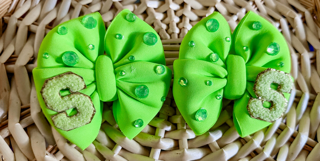 “S” Neon Green Messy Piggies