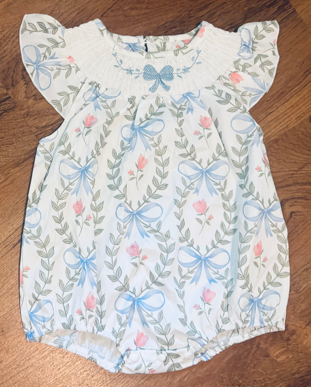 Blue Bow Romper