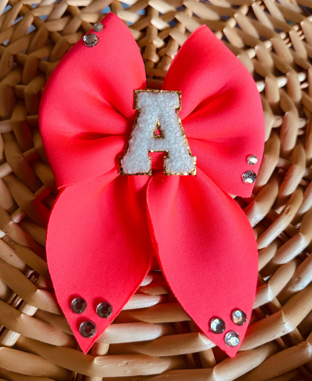 “A” Hot Pink Sailor Bow (clip or on nylon please put in notes at checkout)